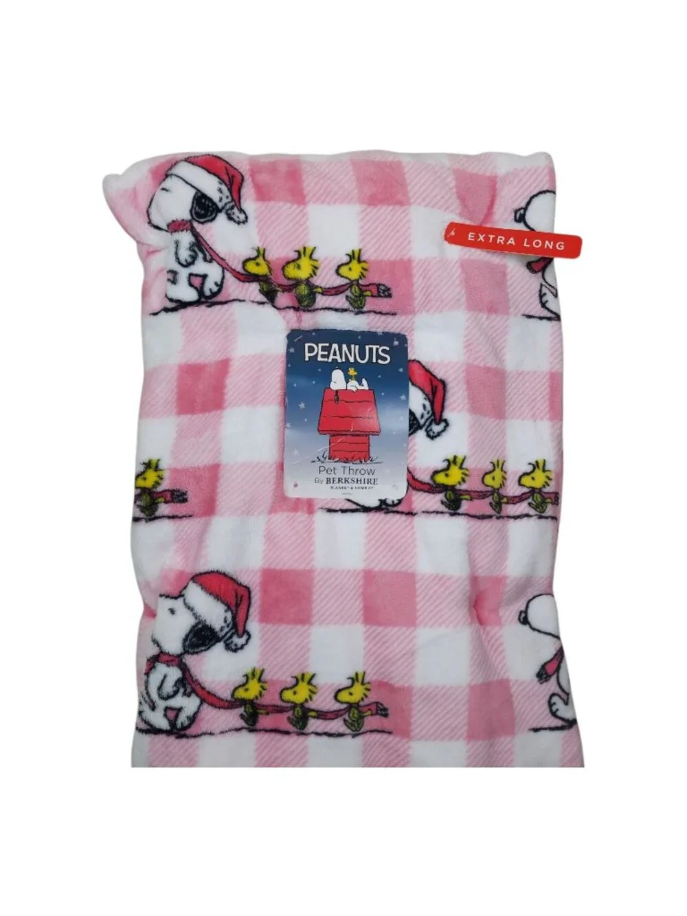 Peanuts Snoopy Woodstock Pet Throw Blanket By Berkshire Christmas Pink Plaid